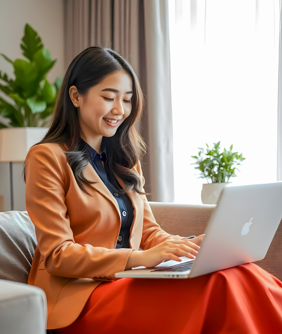 Customer using internet banking on a laptop